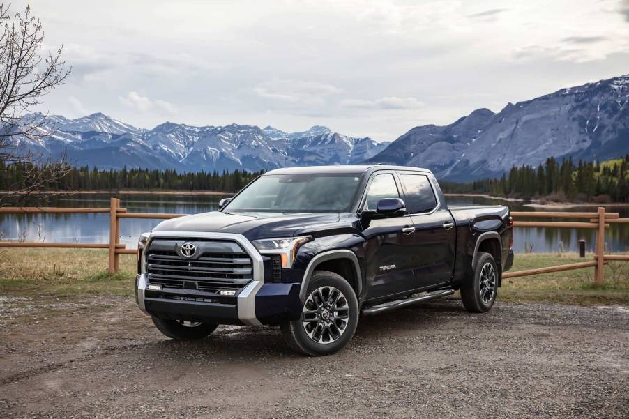 The 2024 Toyota Tundra parked near a lake