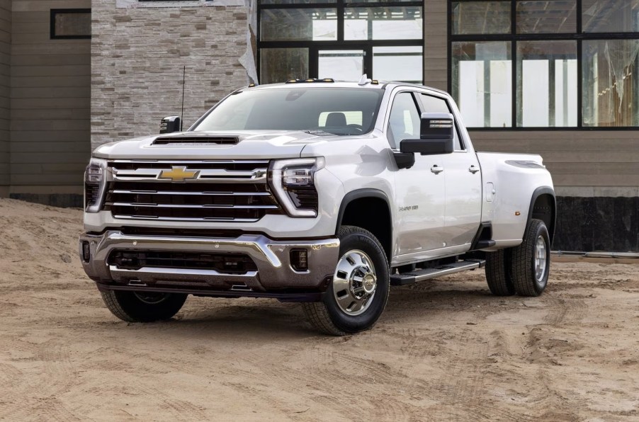 The 2024 Chevy Silverado 3500 at a construction site