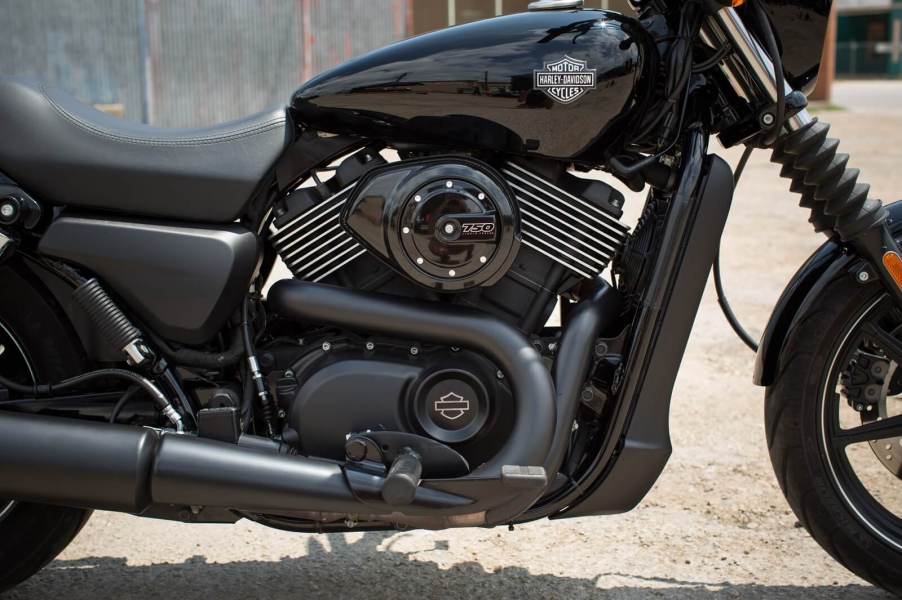 A Harley-Davidson Street 750, the motorcycle Captain America rides in 'Avengers: Age of Ultron' shows off its V-Twin.