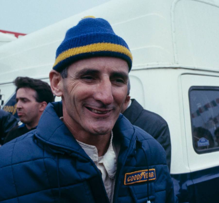 Ken Miles, racing driver and World War II veteran, smiles after the 1966 24 Hours of Le Mans.