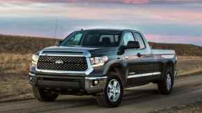 The 2021 Toyota Tundra on a dirt road