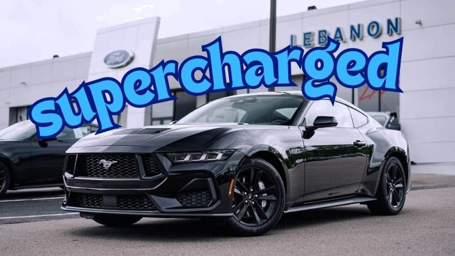 A supercharged Ford Mustang GT from the S650 generation at Lebanon Ford Performance.