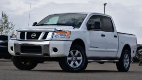 The 2012 Nissan Titan in a parking lot