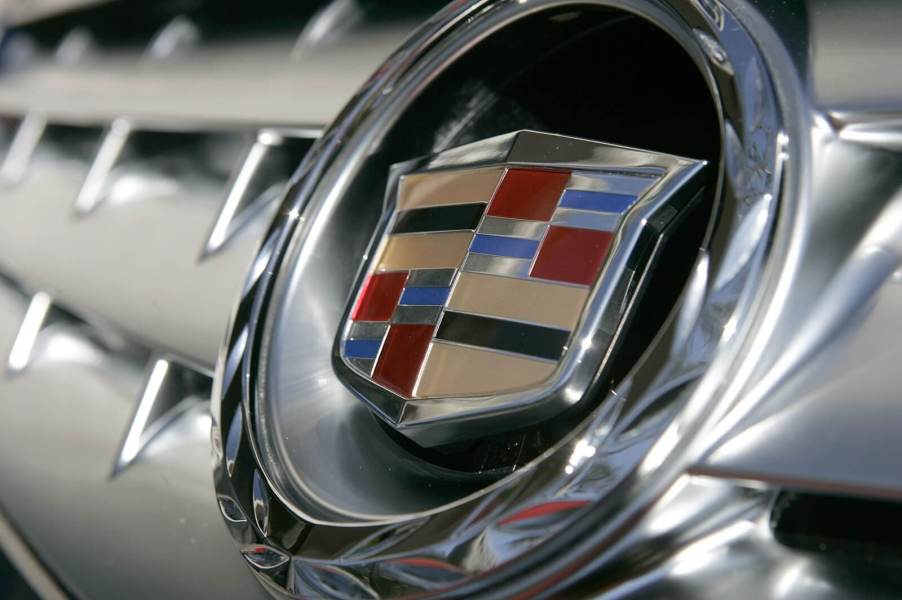 A Cadillac XLR grille flashes the brand's badge.