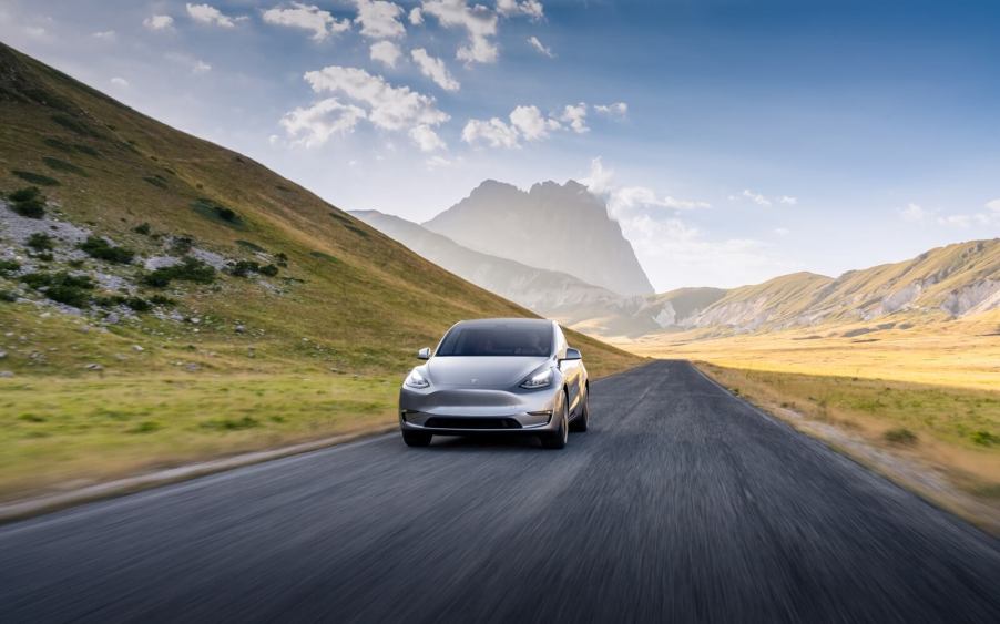 A silver Tesla Model Y is one of the brand's models to qualify for the federal tax incentive.