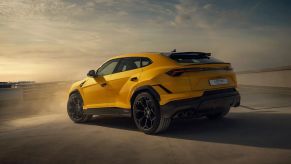 A 2022 Lamborghini Urus, like the one among the stolen cars seized in Baltimore, shows off its rear-end styling.