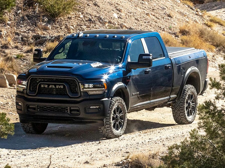 The 2024 Ram 2500 on a dirt road