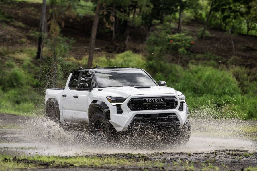 The 2024 Toyota Tacoma splashing through water