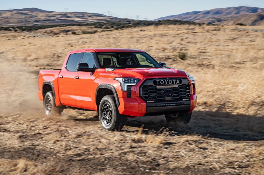 The 2024 Toyota Tundra off-roading in the desert