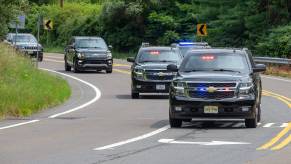 The Presidential Motorcade on the road