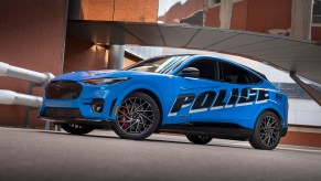 The Ford Mustang Mach-E Police inceptor on the road