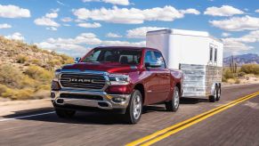 The 2024 Ram 1500 towing a trailer