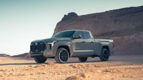 The 2024 Toyota Tundra off-roading in dirt