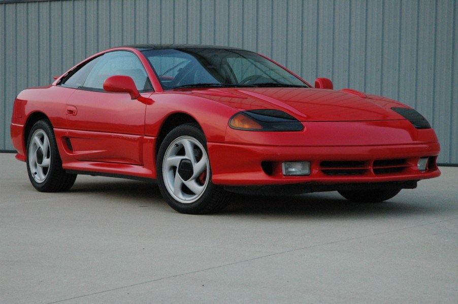 The 1992 Dodge Stealth parked by a wall