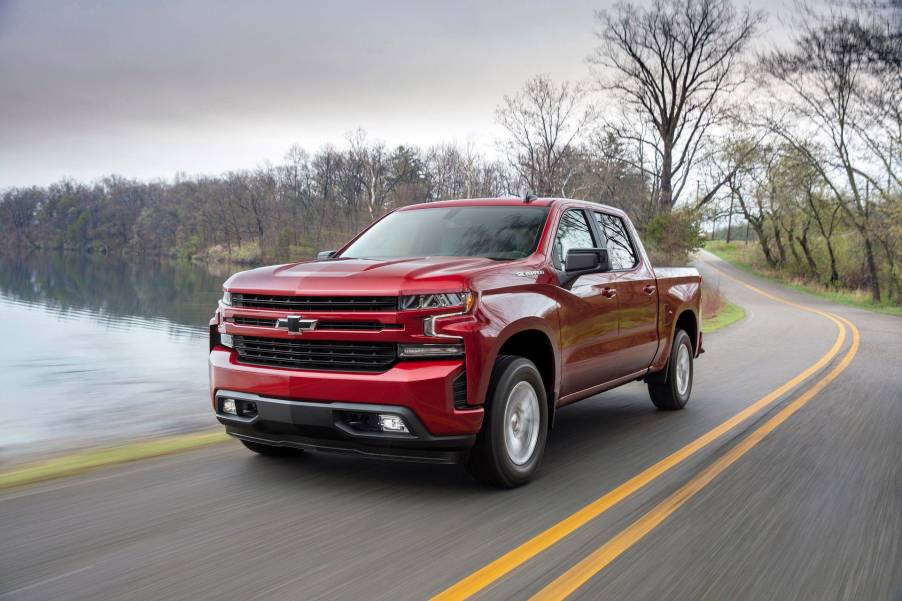 The 2019 Chevy Silverado 1500 on the road