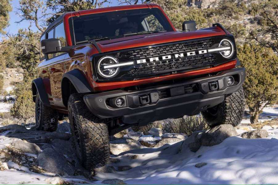 A Ford Bronco, like the Jeep Wrangler, offers its manual transmission options in a limited capacity for 2025.