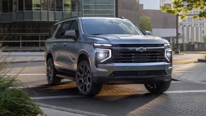 The 2025 Chevy Tahoe in the city