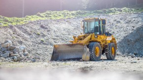 Caterpillar machinery at a construction site