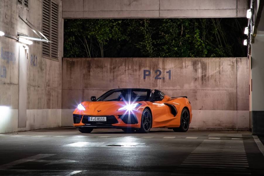 A Florida man got stuck in a C8 Chevrolet Corvette just like this after trying to steal it.