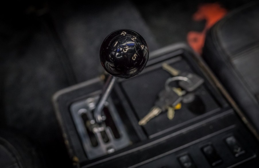 Ford supercar with a black shift lever.