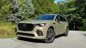 The 2025 Mazda CX-70 parked by trees