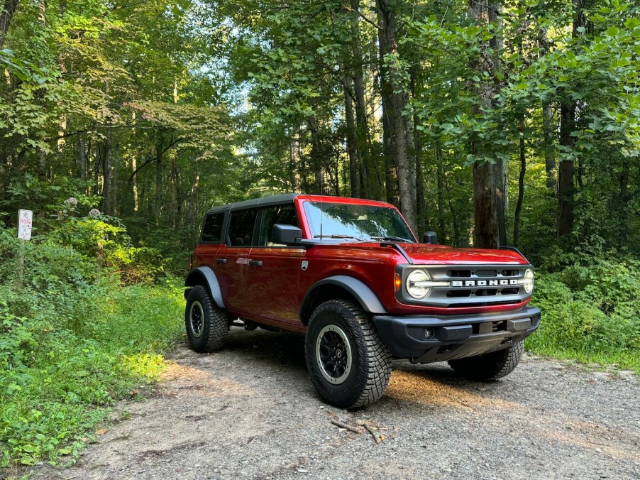 The 2024 Ford Bronco on a gravel road