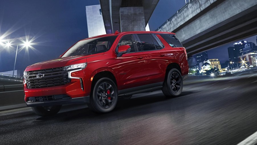 The 2024 Chevy Tahoe on the road at night