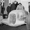 Adolf Hitler with a Silver Arrow Mercedes-Benz racing car in 1936.