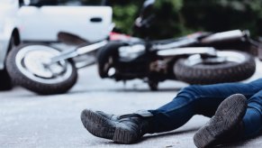 Feet of a victim from a motorcycle riding accident.