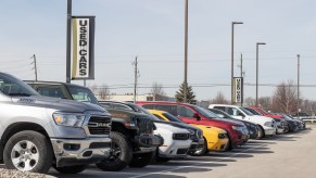 A used car lot with vehicles for sale