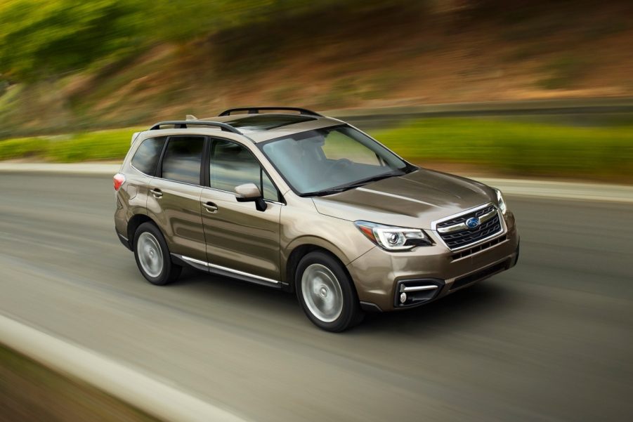 The 2018 Subaru Forester on the road