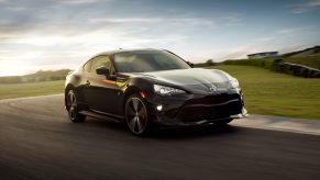 A 2019 Toyota 86 TRD special edition sports car driving on a track