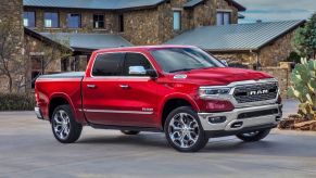 The 2024 Ram 1500 parked near a building