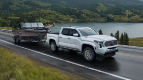 The 2024 Toyota Tacoma towing a boat