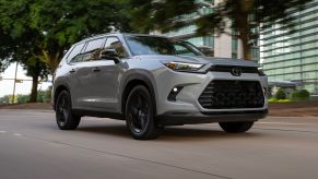 The 2025 Toyota Grand Highlander on the road