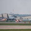 An F-15 Strike Eagle takes off at RAF Lakenheath, one of the bases visited by mystery drones in November.