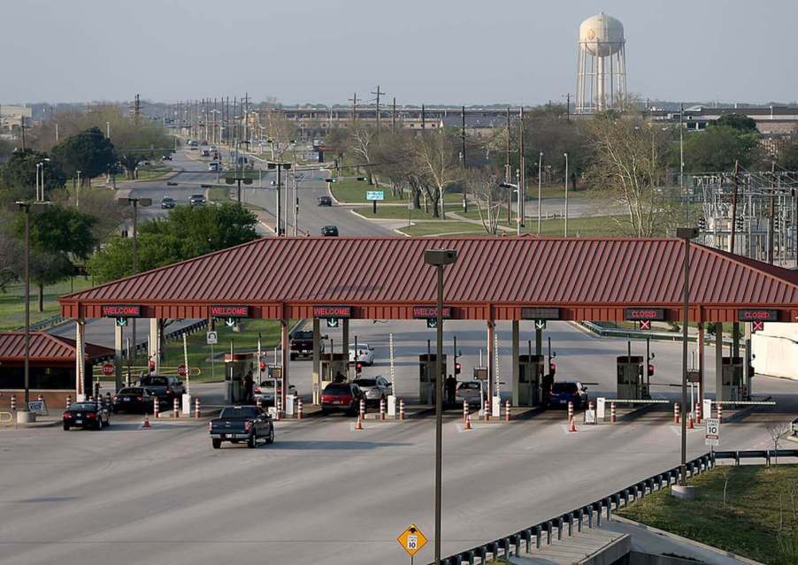 A gate at Fort Cavazos, the duty station of a solider recently killed after a police car chase and fight.