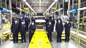 Workers at the General Motors assembly line