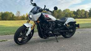 A Indian Scout 101 in a Louisville, Kentucky park.