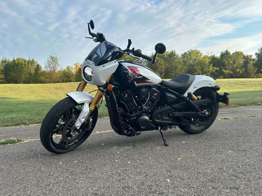 A Indian Scout 101 in a Louisville, Kentucky park.