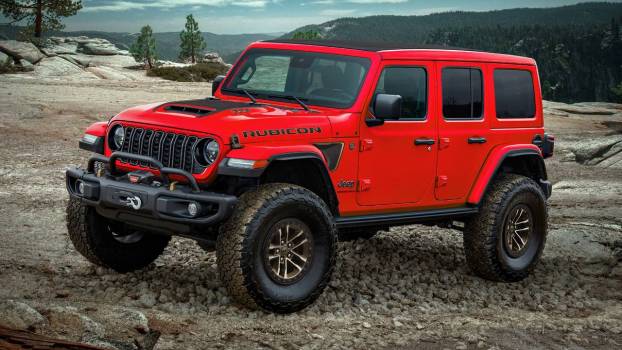 The 2024 Jeep Wrangler off-roading in sand