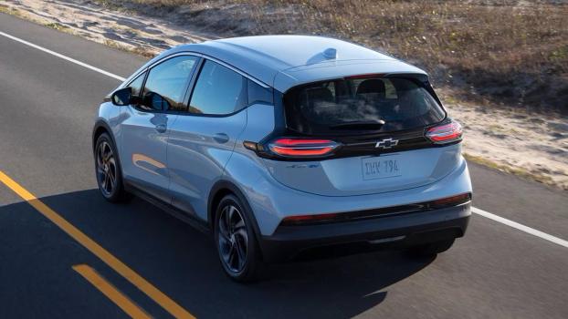 An Uber driver in a Chevrolet Bolt EV.