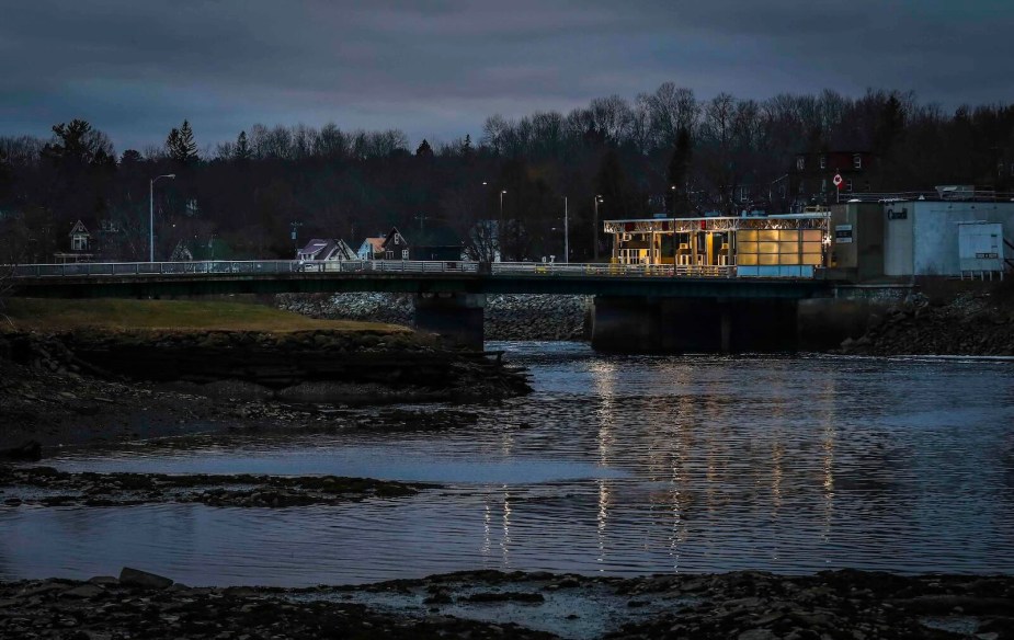 Canadian border crossing over the St. Croix river between Calais Maine and New Brunswick, Canada.