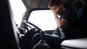 An angry trucker behind the wheel