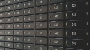 A row of mailboxes