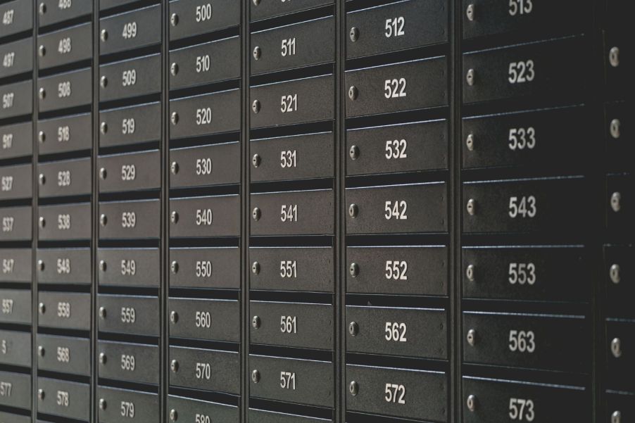 A row of mailboxes