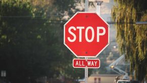 A stop sign posted at an intersection