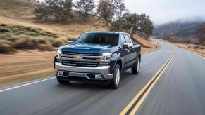 The 2024 Chevy Silverado on the road