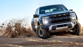 A 2024 Ford F-150 Raptor tearing up the desert