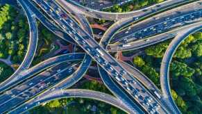 A Chinese highway system near Shanghai.